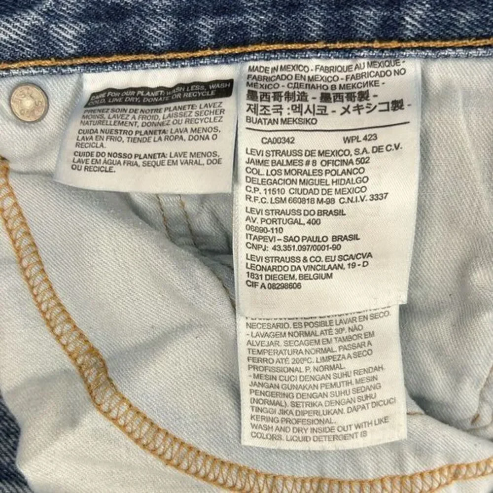 Levis 505 Regular Straight Men's 38x32 Light Wash Denim Blue‎ Jeans Zip *read